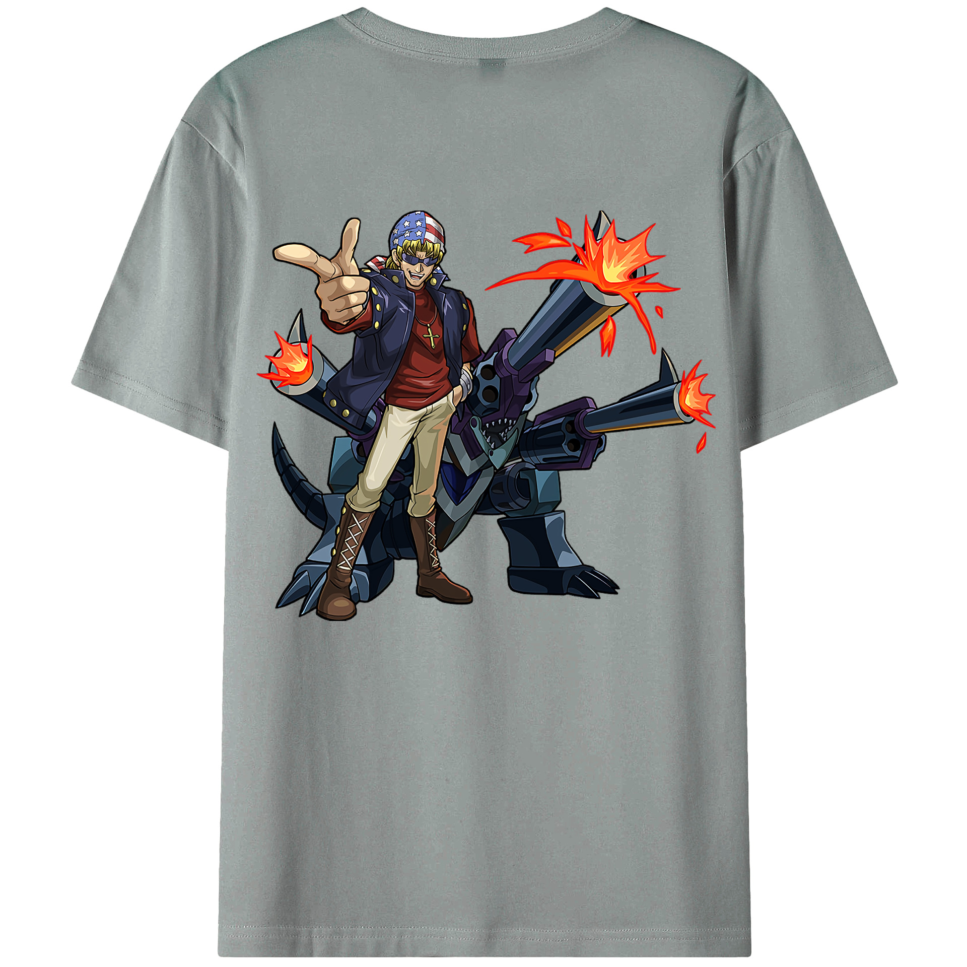 （画像用） 遊☆戯☆王 Yu-Gi-Oh! 綿100％ メンズ半袖Tシャツ（バックプリント） 通気性